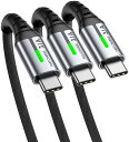 INIU USB C ケーブル (3本セット 0.5m+2m+2m) USB-A & USB-C QC 対応 3.1A 急速充電 超高耐久 高速データ転送 高耐...