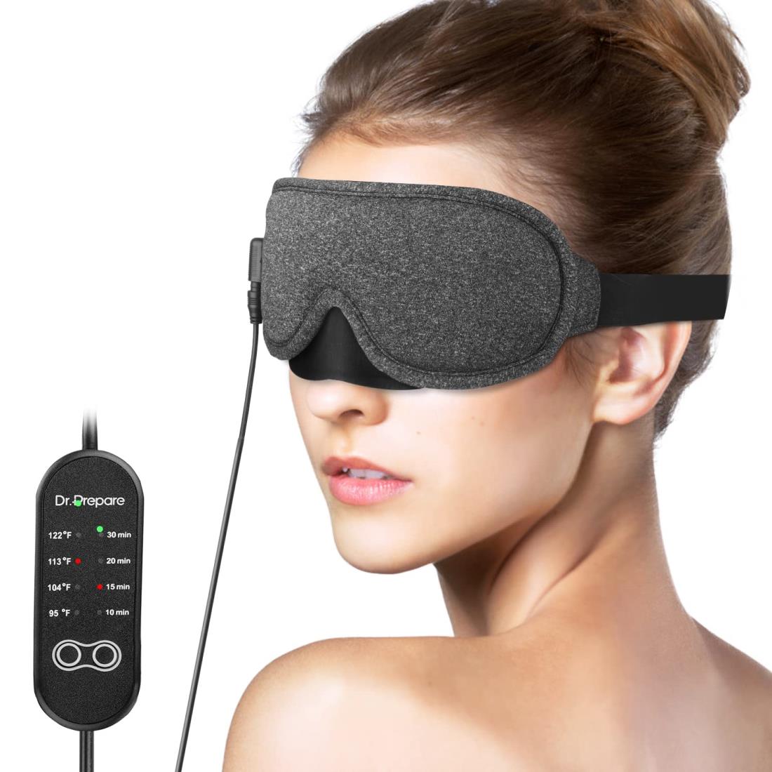DR.PREPARE ホットアイマスク USB電熱式 温度調整 タイマー付き 耳栓 睡眠 旅行 出張 プレゼント