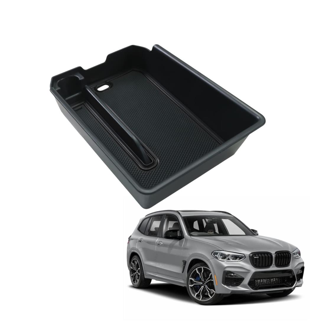 HUAHAO 新型 BMW X3 コンソールボックス BMW X3 G01 センターコンソール コンソールトレ イ BMW X3専用 BMW X3アクセサリー ABS素材 小物入れ 車 収納ボックス ガタガタ音なし 内装パーツ カスタムパーツ (ブラック)