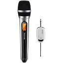 ワイヤレスマイク Alvoxcon ワイヤレスマイクセット UHF ワイヤレスハンドマイク カラオケ ハンドヘルドマイク ボーカルマイク 録音 拡声 カメラ ス...