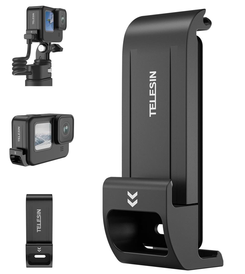 TELESIN Gopro Hero 12 11 10 9 用 バッテリーカバー 防雨 防雪 USB Type C 充電ポート クイック取り外..