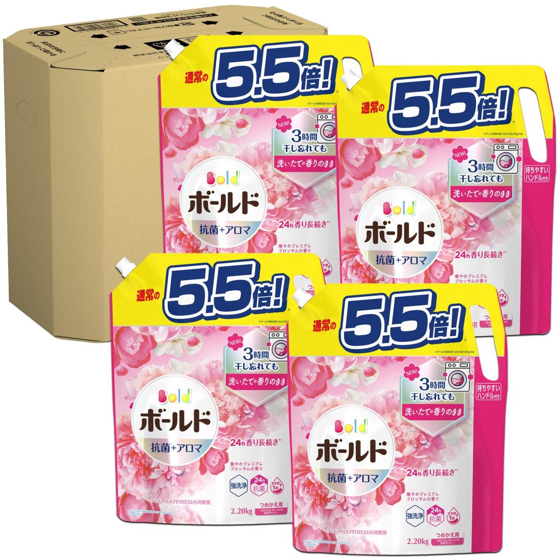 [ケース販売] [大容量] ボールド 洗濯洗剤 液体 プレミアムブロッサム 詰め替え 2,200g×4袋(3)