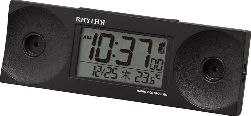 リズム(RHYTHM) 目覚まし時計 大音量 電波 デジタル フィットウェーブバトル100 温度 曜日 カレンダー 黒 RHYTHM 8RZ192SR02 リズム(RHYTHM) 目覚まし時計 大音量 電波 デジタル フィットウェーブバトル100 温度 曜日 カレンダー 黒 RHYTHM 8RZ192SR02