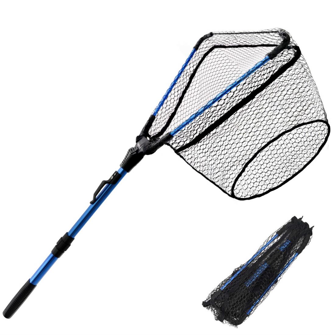 JINKING 玉網 タモ網 折り畳み式 釣りタモ ワンタッチネット ラバーネット ランディングネット 伸縮 ア..