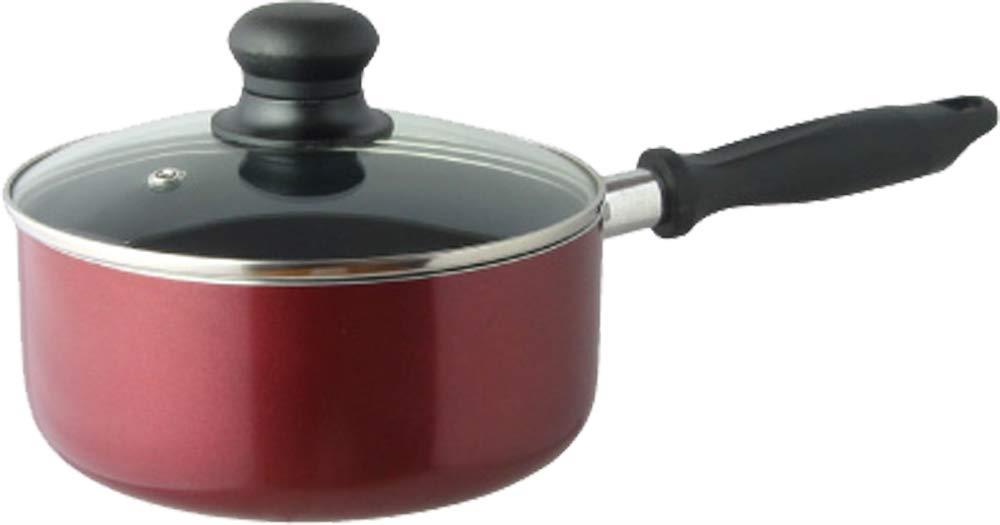 リビング 片手鍋 18cm IH対応 フッ素加工 焦げ付きにくい レッド CUISINE