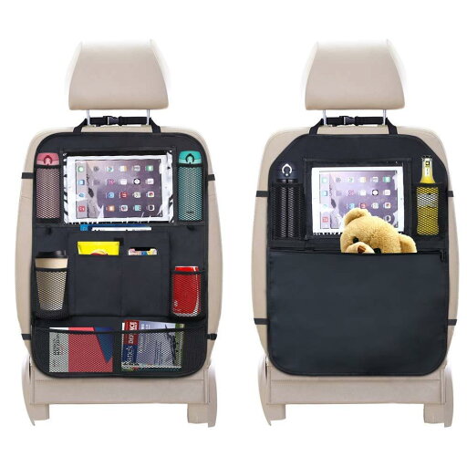 Vevins シートバックポケット 車用収納 キックガード 付き 2枚セット 後部座席 10インチipad収納可能 多機能 大容量 子供のキック対策 Vevins シートバックポケット 車用収納 キックガード 付き 2枚セット 後部座席 10インチipad収納可能 多機能 大容量 子供のキック対策