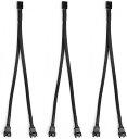 Aypzuke 3本パック コンピューター PC PWM ファン スプリッター ケーブル 1~2 (4ピン+3ピン)。(2)