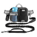 ETACCU犬用リード ウエストパック付きハンズフリー 124-180cm伸縮リード ランニング トレーニング 耐荷重50kg 反射光 耐衝撃 耐久性 ドッグリ...