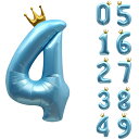 Ryohan 誕生日 数字バルーン 数字 王冠 40インチ 大きい 0-9 風船 セット バースデー パーティー デコレーション セット 飾り風船 きらきら風船 パーティー お祝い 結婚式 記念日 お祝い 誕生日 飾り付け 子供 大人兼用 ブルー4