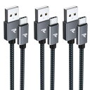 【0.2m+1m+2m 3本/黒】RAMPOW usb c ケーブル タイプc ケーブル 急速充電 QuickCharge3.0対応 USB2.0規格 iPho...