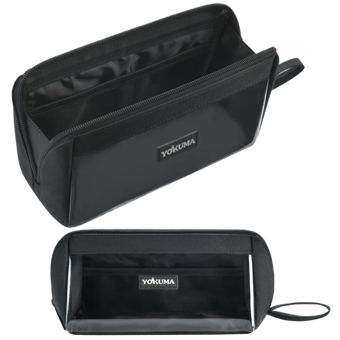 YOKUMA ペンケース 筆箱 ポーチ 透明 おしゃれ シンプル 大容量 多機能 大人 高校生 中学 生 男の子 女の子 大学生 小学 生 子供用 (ブラック)