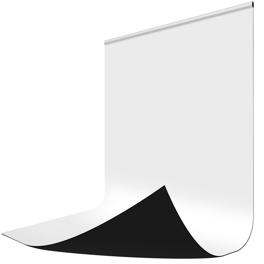 YAYOYA 背景布 黒 白 リバーシブル 厚地 1.5mx2m 暗幕 白布 背景シート 無反射 zoom web会議 web面接 テレワーク リモート背景用 撮影用背景 黒布 白い布 不透明 写真スタジオ 全身撮影 無地 写真/ビデオ/テレビに対応 ポリエステル ブラック ホワイト150x200cm