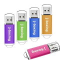 5個セット 4GB USBメモリ J-boxing キャップ式 USBフラッシュメモリ フラッシュドライブ USB 2.0スティック(五色:紫、緑、青、オレンジ、ピンク)(2)