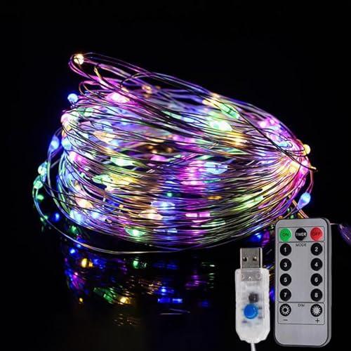 LEDイルミネーションライト USB式 ストリングライト 銅線 ワイヤーライト 10M 100球 室内 屋外 ハロウ..