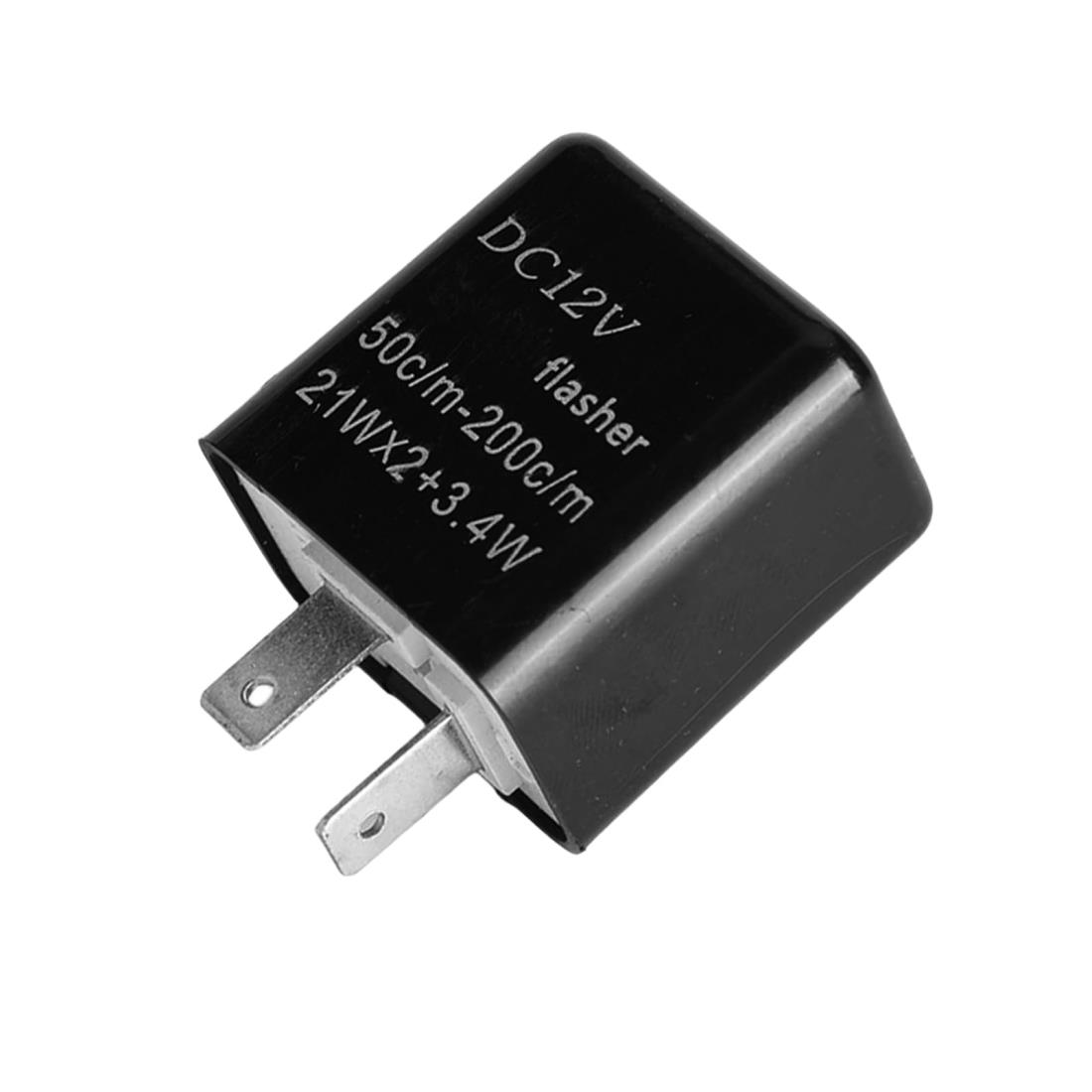 KICARYAJP バイク用 ウインカーリレー 12V ICリレー LED対応 2ピン ハイフラ防止 ICウインカーリレー ハイフラッシュ 点滅スピード調整 ウインカーポジション ハイフラ 対策 音無し (ブラック)