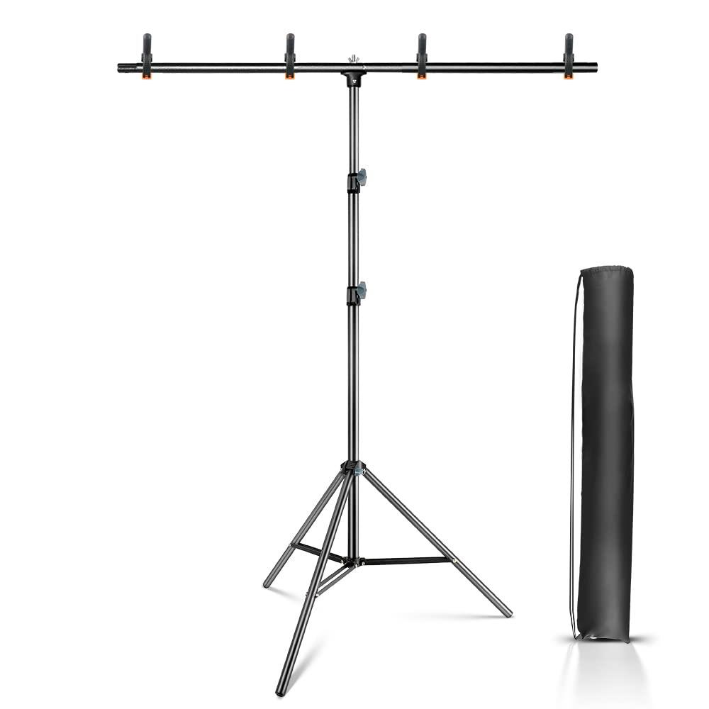 Hemmotop 背景スタンド T字型 90x200cm 強力クリップ付き 撮影スタンド グリーンバックスタンド スチー..