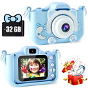 CIMELR キッズカメラ トイカメラ1080P HD 動画カメラ /32GBメモリーカード付き/2.0インチIPS 画面/USB充電/デュアルレンズ/シリコン...
