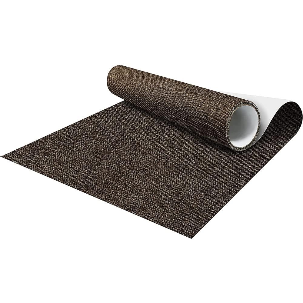 補修布シート 大判 40cm×150cm リネン製 補修布 普通地~厚地用 布ソファー補修テープ シールタイプ 生地補修テープ 布穴補修 布ソファー補修 カーテン補修 椅子シート補修（ダークブラウン）