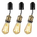 LVWIT ダクトレールライト E26口金 LED電球付き エジソン電球 60W形相当 電球色 ライティングレール 天井照明 角度調節可能 省エネ レトロ 3個...