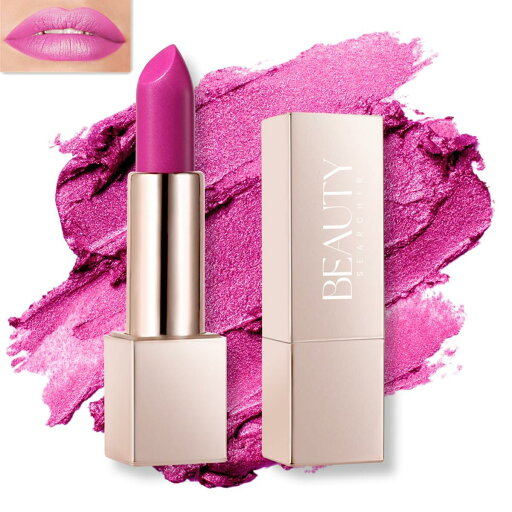 Beauty Searcherメタリックシャインリップスティック, 保湿効果の高いクリーミーなフォーミュラのリップカラー, 無添加・ヴィーガン, フルマットな仕上がりの滑らかなフルカバレッジリップスティック (06# ピンク・レディー) Beauty Searcherメタリックシャインリップスティック, 保湿効果の高いクリーミーなフォーミュラのリップカラー, 無添加・ヴィーガン, フルマットな仕上がりの滑らかなフルカバレッジリップスティック (06# ピンク・レディー)