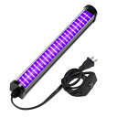 ブラックライト - 紫外線ライト UVライト 25W プラグ付き 超薄型 395~405nm LEDバーライト レジン用 硬化ライト 結婚式 パーティー 舞台 ステージ照明 イルミネーション 蛍光メイク 蛍光剤残留確認 ペットのオシッコ汚れ対策に 見えない汚れ対策 ニセ札対策 ベッドのバグ 鑑
