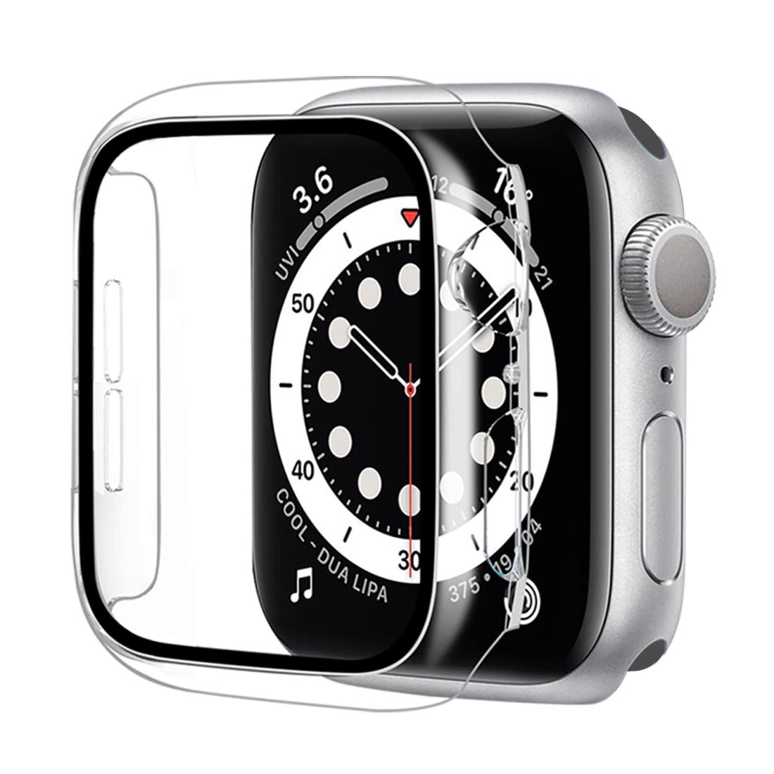 BELIYO Apple Watch ケース 40mm 対応 アッ プルウォッチ カバー 一体型 Apple Watch カバー 全面保護 二重構造 アッ プルウォッチ ケース PC素材 日本旭硝子材 キズ防止 軽量 強化ガラス Apple Watch Series SE2/SE/6/5/4 アッ プルウォッチSE2/SE/6/5/4 対応(40mm，クリア)