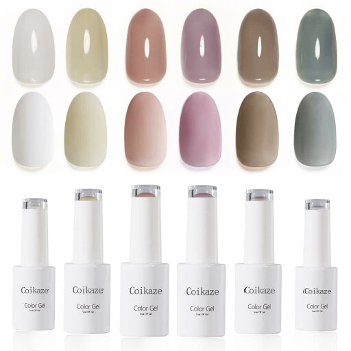 ジェルネイル Coikaze カラージェル ネイルカラー ネイルアート シアカラージェル UV・LED対応 6色入り 10ml ジェルネイル Coikaze カラージェル ネイルカラー ネイルアート シアカラージェル UV・LED対応 6色入り 10ml