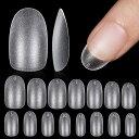 TOMICCA ネイルチップ サンディング済みネイルチップ ショート フルカバー プレーンチップ クリアチップ 練習用 業務用 (240枚 ショートオーバル)