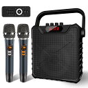 Giecy スピーカーセット 拡声器 ワイヤレスマイク2本 Bluetooth 5.0対応 充電式 UHFマイクロホン低音強化機能搭載 ポータブル マイクスピー...