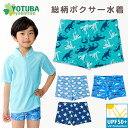 訳ありセール 総柄ボクサー水着 UPF50+ 恐竜 クジラ シャーク 星 スター 海パン スイムパンツ 子供用 プール 海 水泳 スイミング キッズ 男の子 90/100/110/120 幼稚園 保育園 水族館 おしゃれ よつば洋品店 学校
