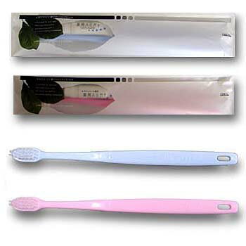 【ホテルアメニティ】ホテル業務用ハブラシ　リーフシリーズ24穴3gチューブ付ピンク＆ブルー各1000本(1..