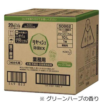 花王 リセッシュ10L 除菌EX　業務用　ほのかなグリーンハーブの香り！（1セット1ケース）500ml当り419円税抜