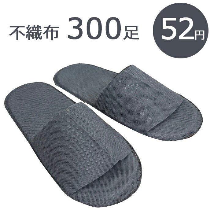 不織布　使い捨てスリッパ 個包装　SSP-07　グレー（300足セット）厚み5mm　【送料無料】【沖縄・離島は別途送料】