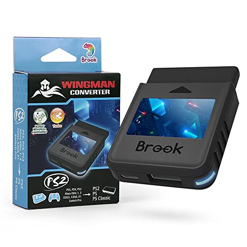 Brook Wingman PS2 Converter ウィングマンPS2 コンバーター PS2/PS/PS Classicゲーム機に対応 XB One/ XB Elite 2/ PS5/XB Series X|S/ XB 360/ XB Elite 1/ Switch Proコントローラー用 コントローラー変換アダプター スーパーコンバーター ゲーミングアダプター ター