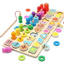 商品情報商品の説明Wooden Puzzle, 5 in 1 Educational Toy, Number Recognition, Color Recognition, Shape Recognition, 3D Puzzle, Fishing Toy主な仕様 数学力アップ木のおもちゃ：積み木の遊びで1−10の数字を勉強して、数学記号があり、棒にリングを挿すことで簡単な足し算、引き算ができます。木製の魚は釣りおもちゃとしてだけでなく、魚の裏も数字がありので手先の器用さが育まれる同時に数学力がアップ！br形と色の認識できるちいく玩具：可愛らしい木製の魚がカラフルだけでなく、数字・数学記号・円形ブロックの色も豊富です。遊びながら集中力を養い、色彩の認識力を高めます。また円形、四角形、三角形、多辺形、星形、ハート形、花形など10種類の形状がセットして、勉強力もアップします。br指先訓練できる釣りおもちゃ：釣竿と魚にマグネット内蔵でぴたっとくっつきます。遊び方が簡単なので、小さなお子様からすぐに遊べます。釣り竿でいろんな魚をつりあげよう!指先の感覚を養い、集中力や器用さが身に付きます。brコミュニケーションがとれるようになる木製おもちゃ：数字認知・色の認識・立体パズル・釣りおもちゃなどいろいろな遊び方があるので、指先の動きが急速に進歩し、言葉も想像力もぐんぐん発達してきて、自立してくる頃なので一人遊びも仲間遊びも楽しくなってきます。また、複雑な遊びもできるようになり、発展して遊べるので一緒に遊ぶ大人も楽しくなりますね。brプレゼント・学習教具に最適：お誕生日・クリスマスなどのプレゼントにピッタリ！