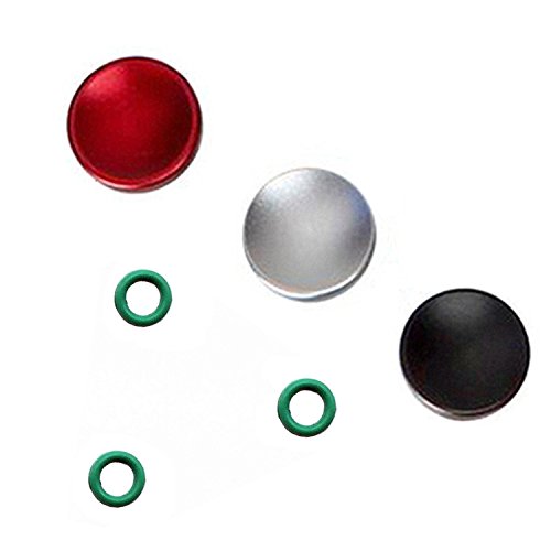 3個セット GeeSo アルミニウム合金 シャッターボタン 10mm 各社カメラ対応 凹 タイプ (3個セット, 凹(黒赤銀))