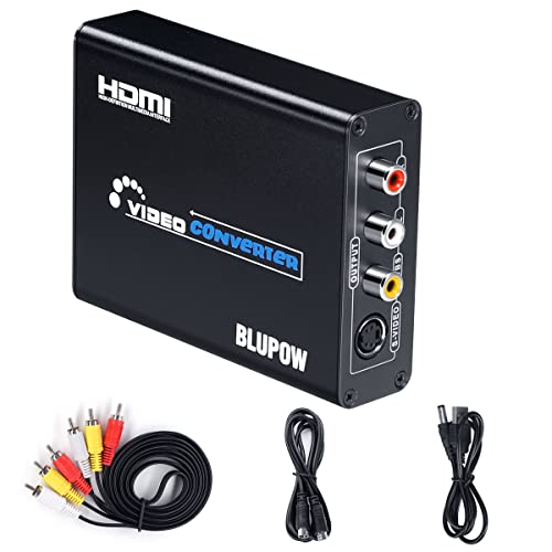 BLUPOW【電源不要】HDMI to コンポジット/S端子 変換器 1080P対応 HDMI to Composite 3RCA AV/S-Videoコンバーター ビデオ変換器 hdmiデジタル アナログ変換 hdmi rca 変換 hdmiコンバーター hdmi変換機 日本語マニュアル付きVA18 1