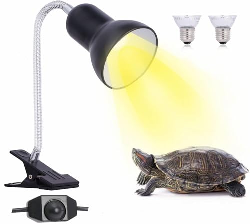 爬虫類 ライト 亀 ライト50W 75W 新しいタイミングと温度調整機能アナログ太陽 CHAUYI 亀ライトUVA+UVBライトホーンランプシェード付き イト2つランプ付き