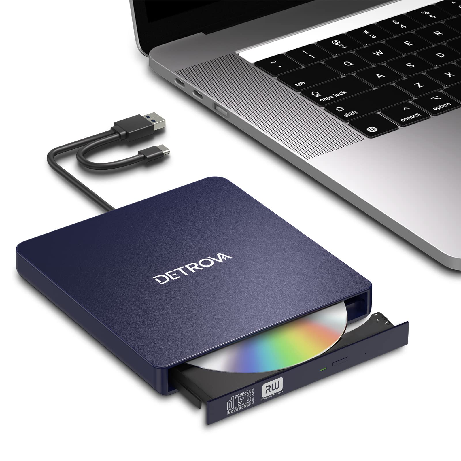 DETROVA OtDVD/CDhCu DVDR CD/DVD-RvC[ USB3.0&Type-CpP[u Window/Linux/Mac OSΉ ǂݏo& G[Z TYPE-CRlN^[t iiDVD-Rt {戵t(u[)