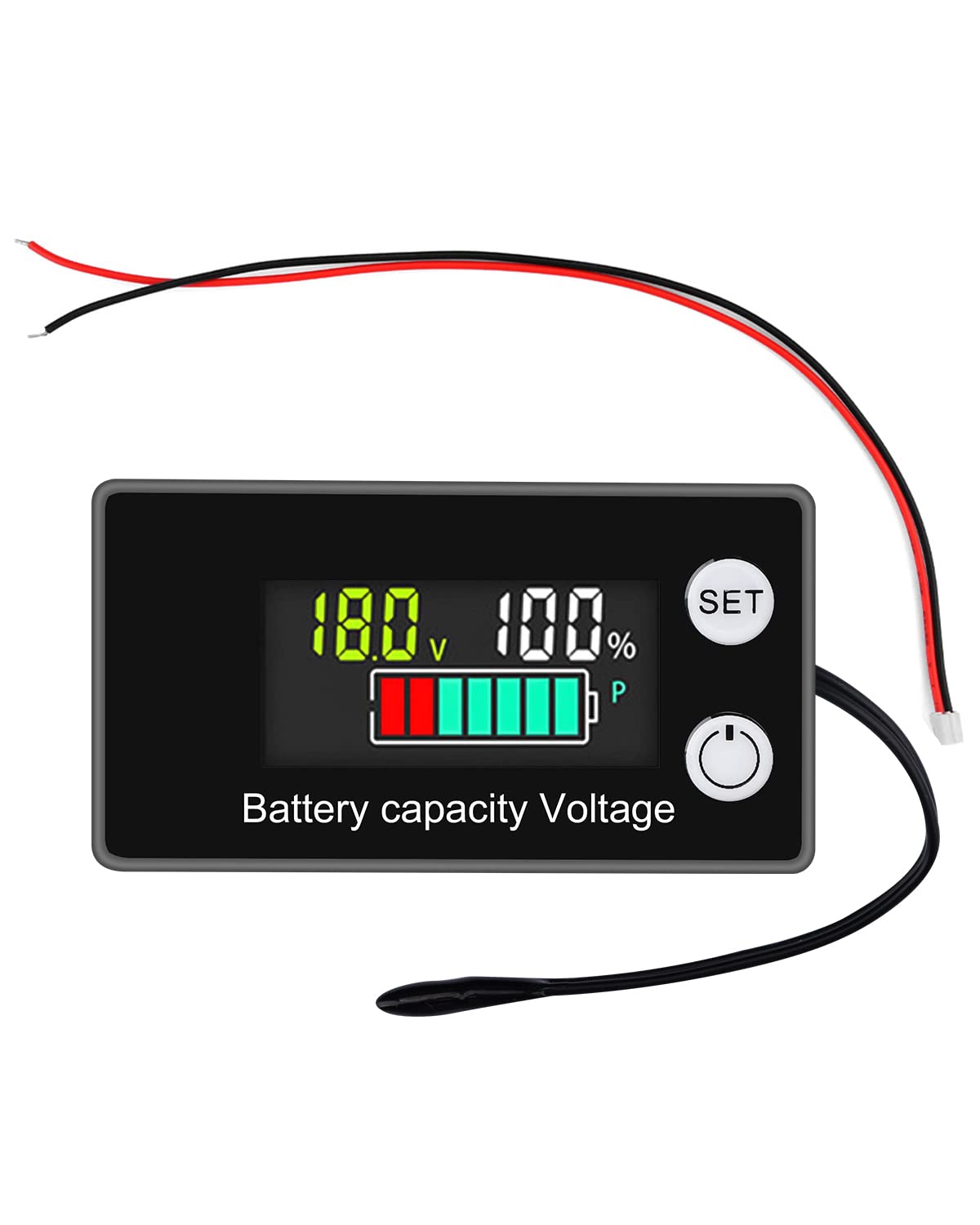 DiyStudioデジタル電圧計 アラーム温度付バッテリーメ