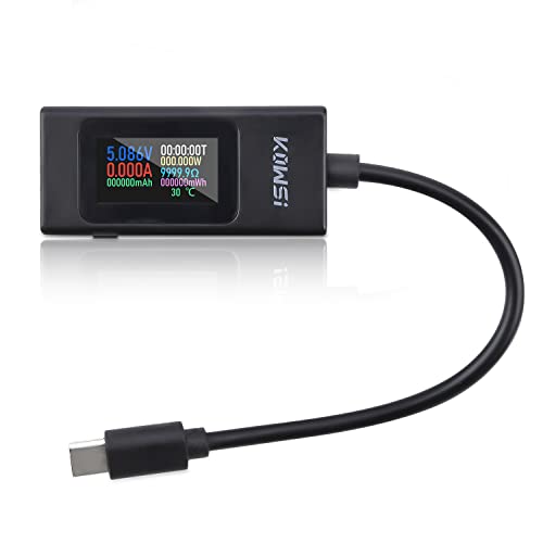 USB電圧電流計、DiyStudio Type-c テスタ カラーメータ双方向性イテスター，DC4-30V 0-6.5A パワーテストメーター