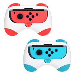 Dlseego Switch/Switch OLEDジョイコングリップ セット Switch Joy-Con ハンドルグリップ コントローラー グリップ Switch OLED/Switch対応 有機ELモデル ジョイコン カバー ジョイコン 保護ケース ジョイコン グリップ 耐衝撃 Switch OLED ハンドルグリップ 2個 (赤&青