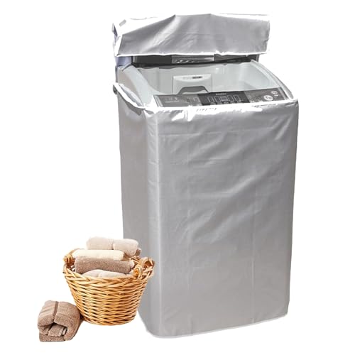 DFsucces 洗濯機カバー 全面保護 防水 防塵 防湿 防日焼け 紫外線遮断 開閉可能 室外機カバー シルバー (Small)