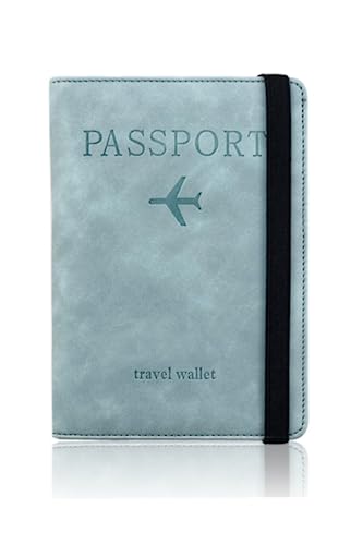 [YFFSFDC] パスポートケース スキミング防止 パスポートカバー ホルダー トラベルウォレット パスポートカードケース 多機能収納ポケット 国内海外旅行用品 海外出張 海外旅行（ライトブルー）