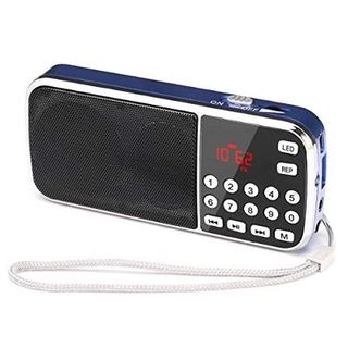 Gemean J-189 USB 小型 ラジオ 充電式 blue