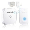 Laiqianle ワイヤレスチャイム 玄関チャイム 電池不要 自動発電 インターホン ワイヤレス 工事不要 IP44防水防塵 呼び出しチャイムセット 38曲 4段階音量調節 200M無線範囲 介護 飲食店 浴室などに適用 日本語取扱書付