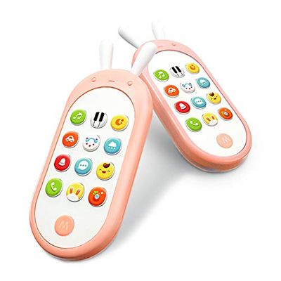 楽天You and Me 楽天市場店Richgvスマートフォン 電子玩具電話6カ月～36カ月 赤ちゃん 幼児 子ども 幼児 おもちゃ 知育玩具 知育 学習 英語 外国語 指遊び ピンク