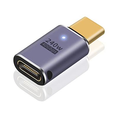 Poyiccot USB C 延長アダプタ240W、USB Type C 延長アダプタ 40Gbps、USB 4 Type C 延長アダプタ USB-C変換アダプタ、8K@60Hz映像出力Thunderbolt 4/3 タイプCオス-メス延長コネクタ MacBook, Steam Deck,Nintendo Switch,USB Cデバイス対応（1個セット ）