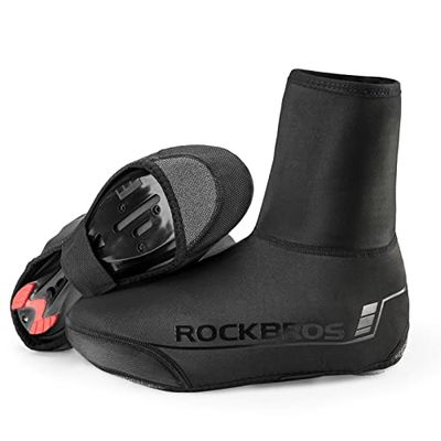 ROCKBROS(ロックブロス)自転車 シューズカバー 防寒 防風 靴カバー 撥水 秋冬 ビンディングシューズ対応 再帰反射 滑り止め付き 男女兼用 サイクル L