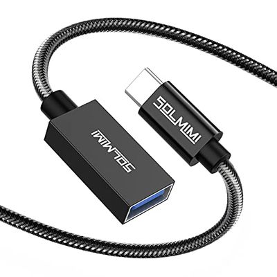 SOLMIMI 20cm USB C 変換 アダプタ タイプC オス to USB 3.0 A メス OTG オーディオケーブル Type C USB 変換ケーブル USB 変換コネクター MacBook/iPad Pro/Sony Xperia/Samsungなどに対応 ク…